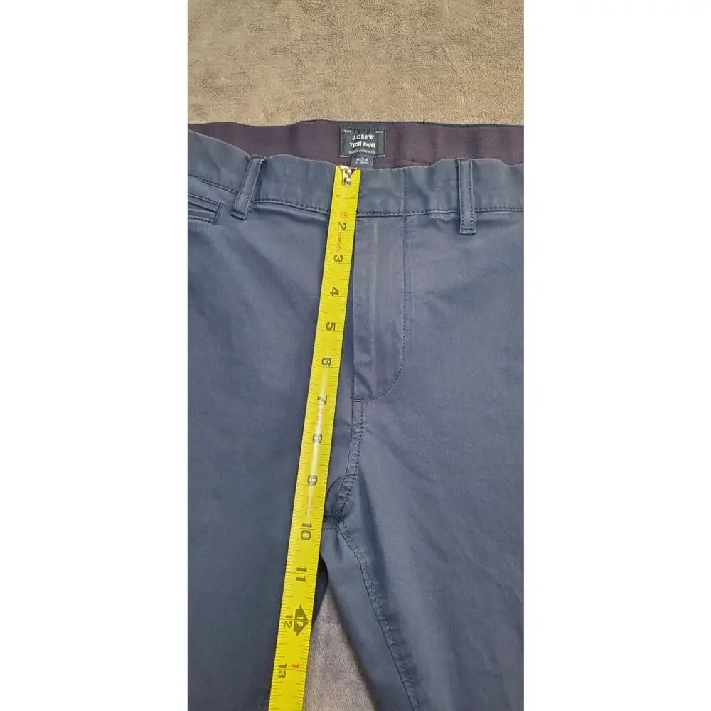 J. Crew Tech Pants Mens Size 34x30 Slim-Fit 484 Dark Blue C25-33